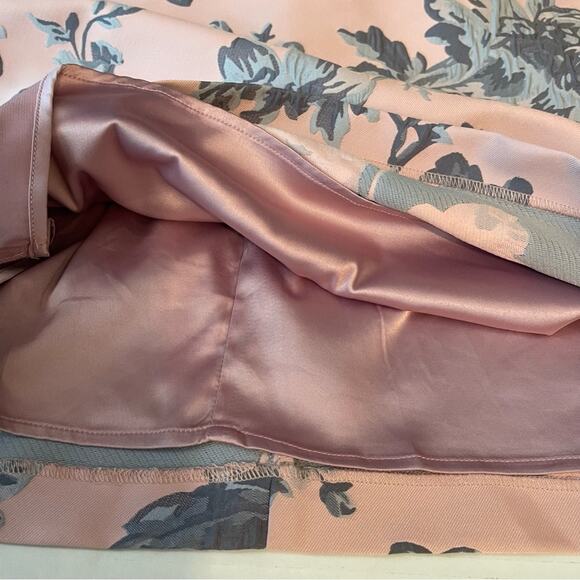 Badgley Mischka Powder Pink With Blue Floral Royal CastleCore Dress NWOT Size 6 - Picture 9 of 15